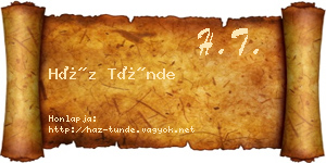 Ház Tünde névjegykártya